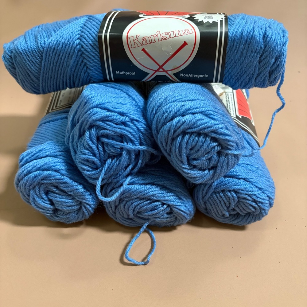 National Yarn Crafts Karisma 4-Ply Worsted Acrylic Yarn Medium Blue 6 Skeins